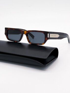 NEW SAINT LAURENT SUNGLASSES SL660F 002 UNISEX SQUARE HAVANA/GRAY EYEWEAR SL660